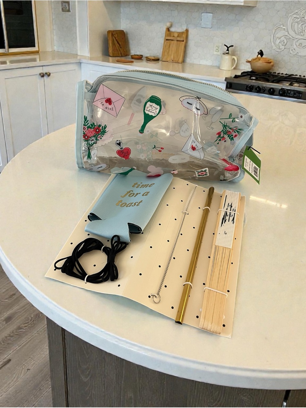 Kate Spade Bridal Kit in Bag with Champagne & Floral Prints